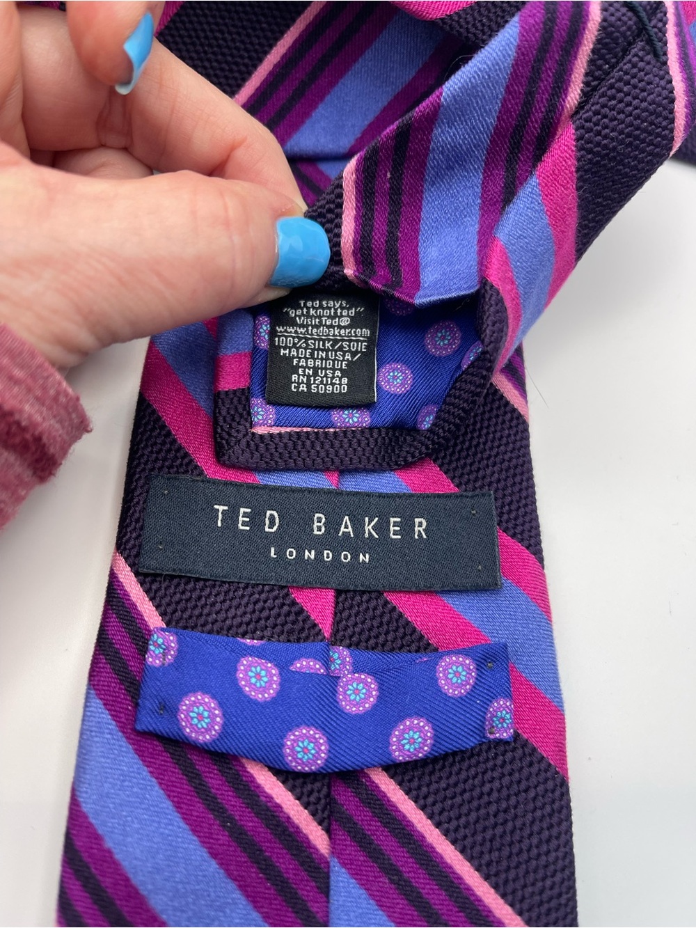 Three-Piece 100% Silk Striped Tie Set — Made in USA - Picture 2 of 4